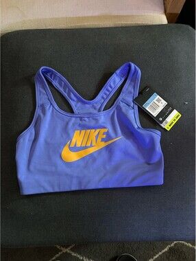 Nike Bra Womens Size M Dri Fit Violet Blue Sport Fitness Gym Training - New